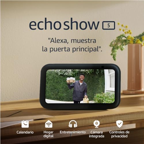 Echo Show 5 (Última generación). Pantalla táctil inteligente con Alexa, controlar tus dispositivos de Hogar