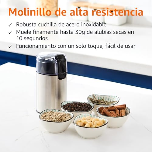 Amazon Basics Molinillo de café eléctrico, negro