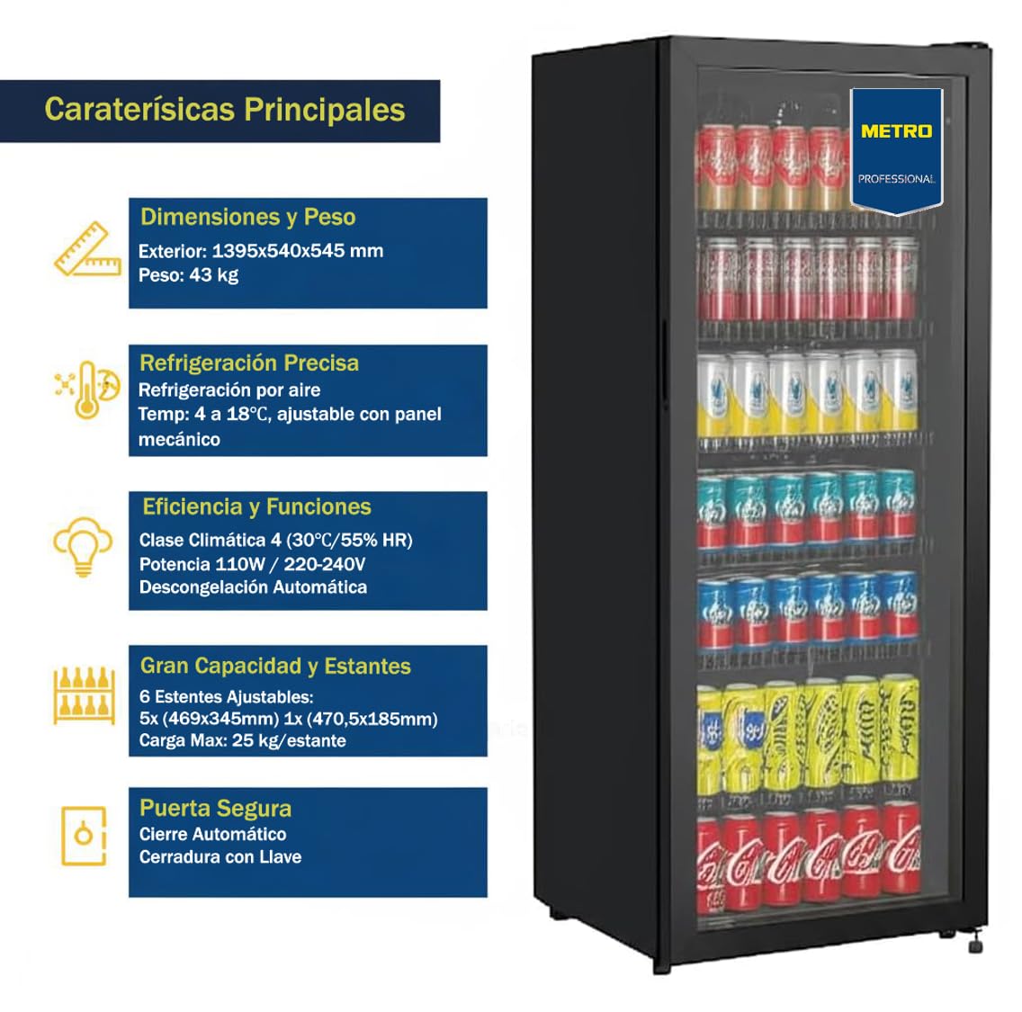 METRO Professional Frigorífico para Bebidas GSC4240B.
