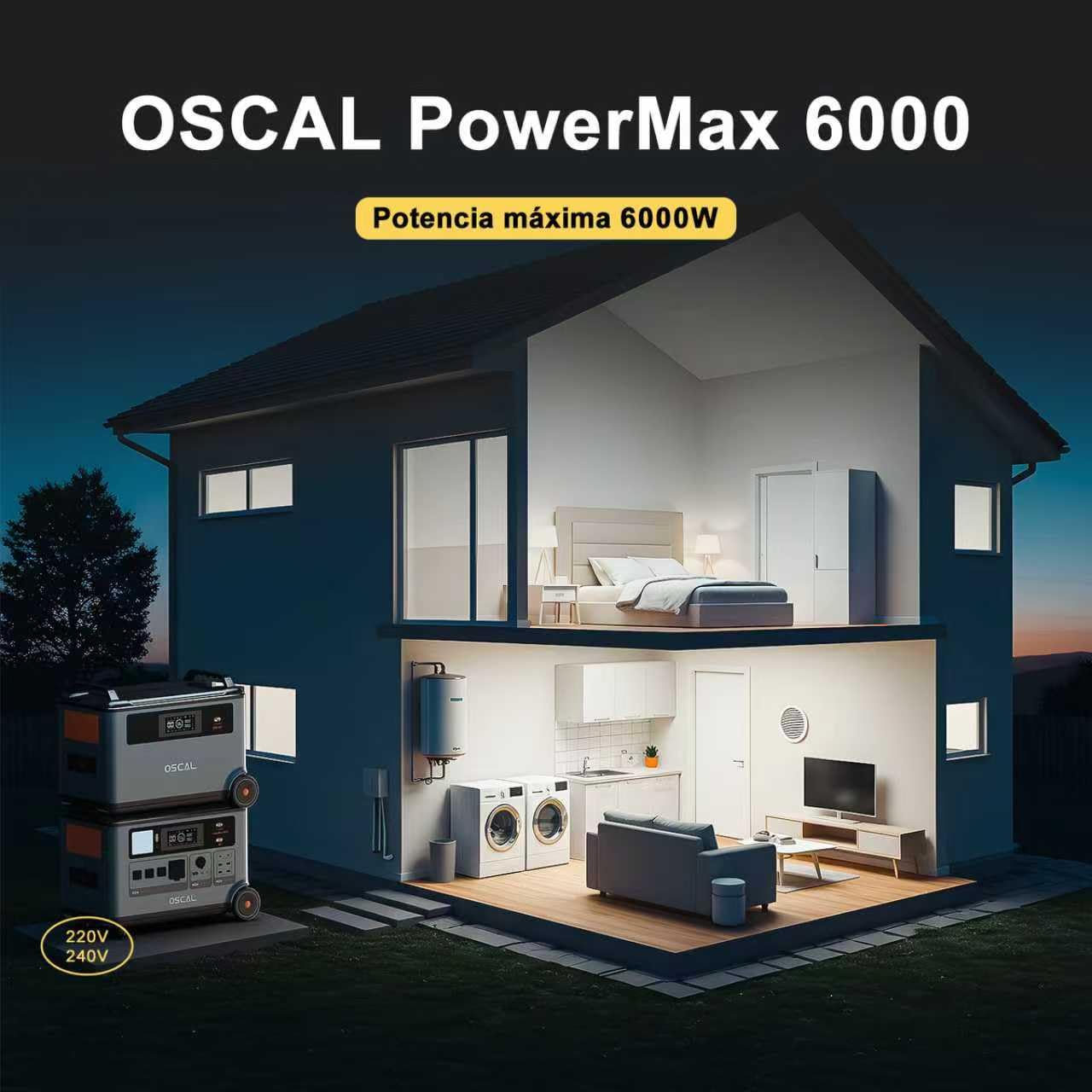 OSCAL PowerMax 6000W Generador Solar Portatil