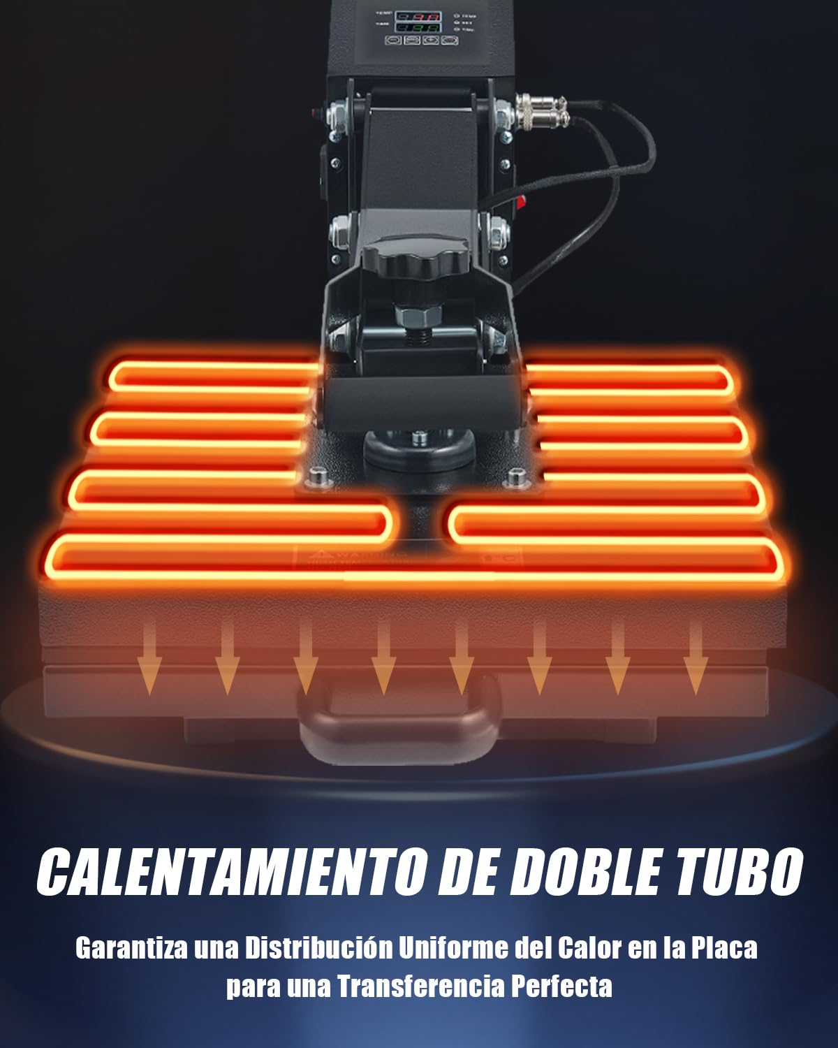 CREWORKS Prensa de Calor para Sublimacion 8 en 1 con Panel de Control Digital.