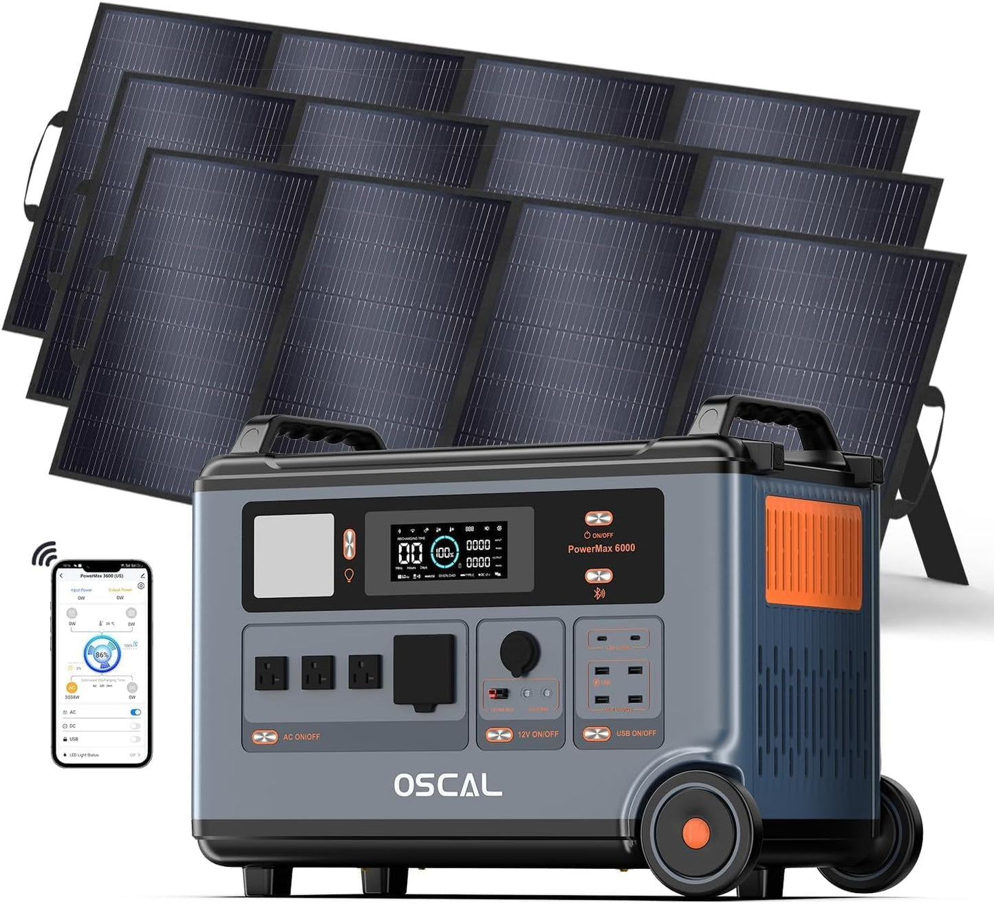 OSCAL PowerMax 6000W Generador Solar Portatil