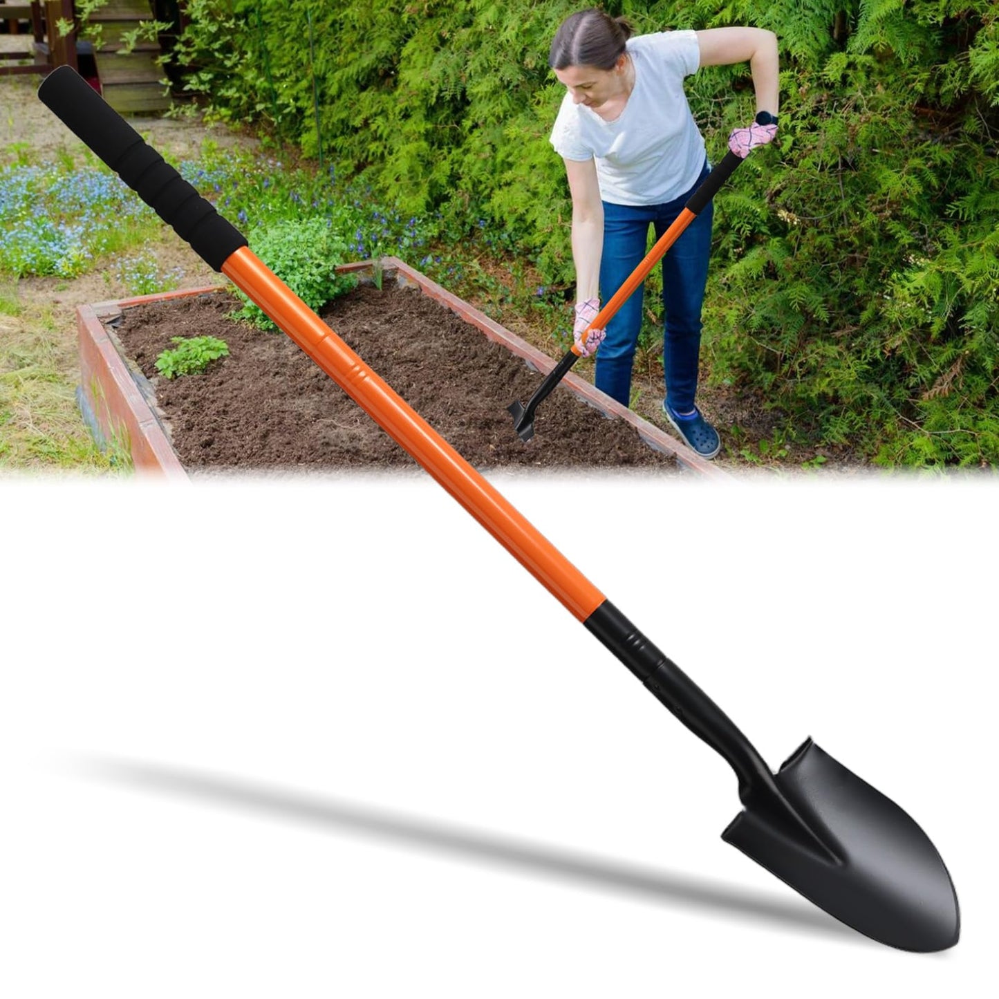 Pala jardineria pequeña con Ajustable Mango metálico de 110c.