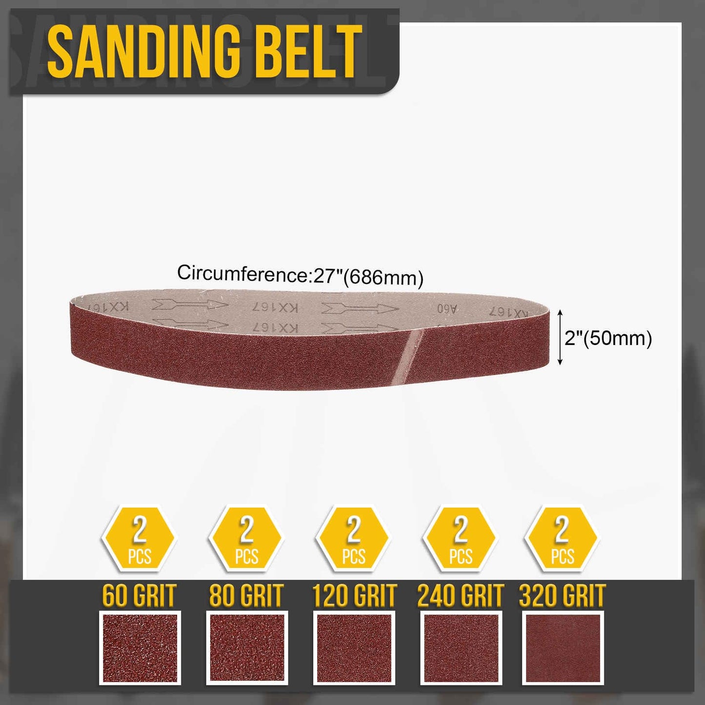 Bandas de Lija 915 x 50mm, Bandas Abrasiva de Alumina, 60/80/120/240/400 Granos para Lijadora de Banda, Herramienta para Tallar Cuchillos, Metalurgia, Madera, 5 Pcs