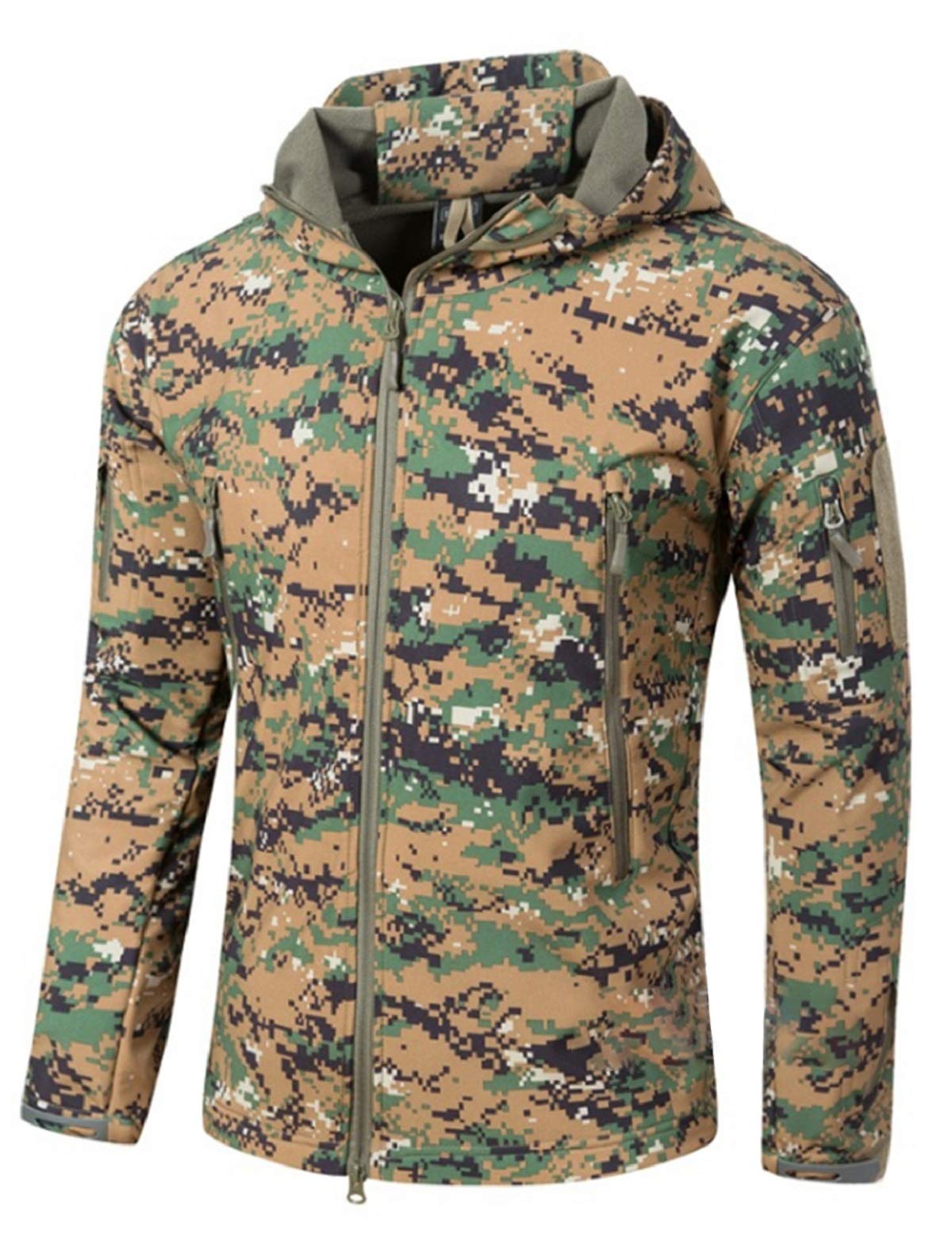 Impermeable Militar Táctica Lucha Contra la Chaqueta de Softshell Camping Al Aire Libre Caminar Camuflaje Hoodie Coat