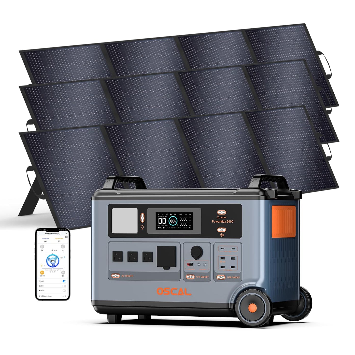 OSCAL PowerMax 6000W Generador Solar Portatil