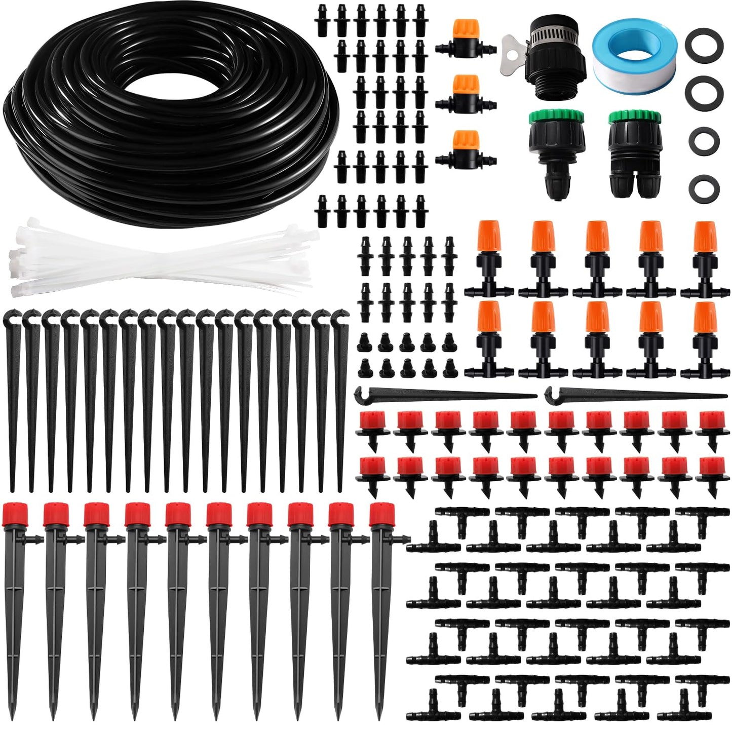 Kit de Sistema de Riego por Goteo, 25m Manguera de Riego 162 piezas.