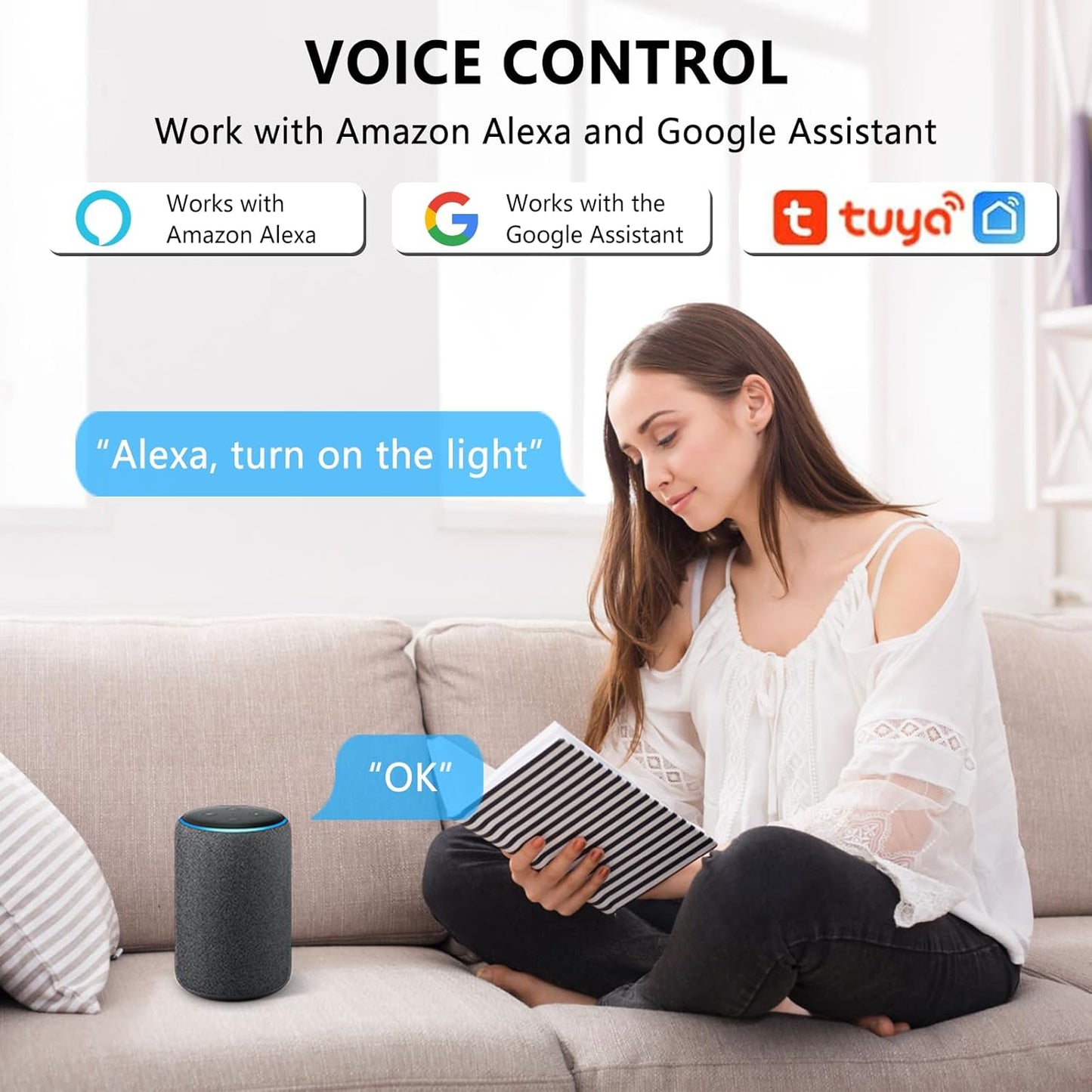 4PC Interruptor de Luz Inteligente WIFI, Interruptore Inteligente, Smart Switch,Interruptori Inteligente Compatible con Alexa,Tuya y Smart Life,Interruptori WIFI, Interruptor Alexa