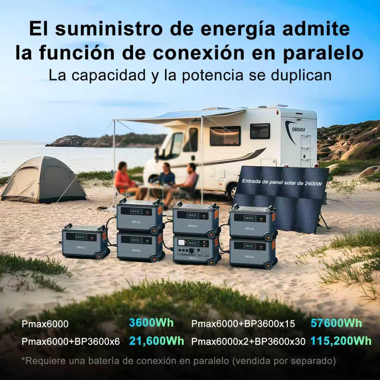 OSCAL PowerMax 6000W Generador Solar Portatil