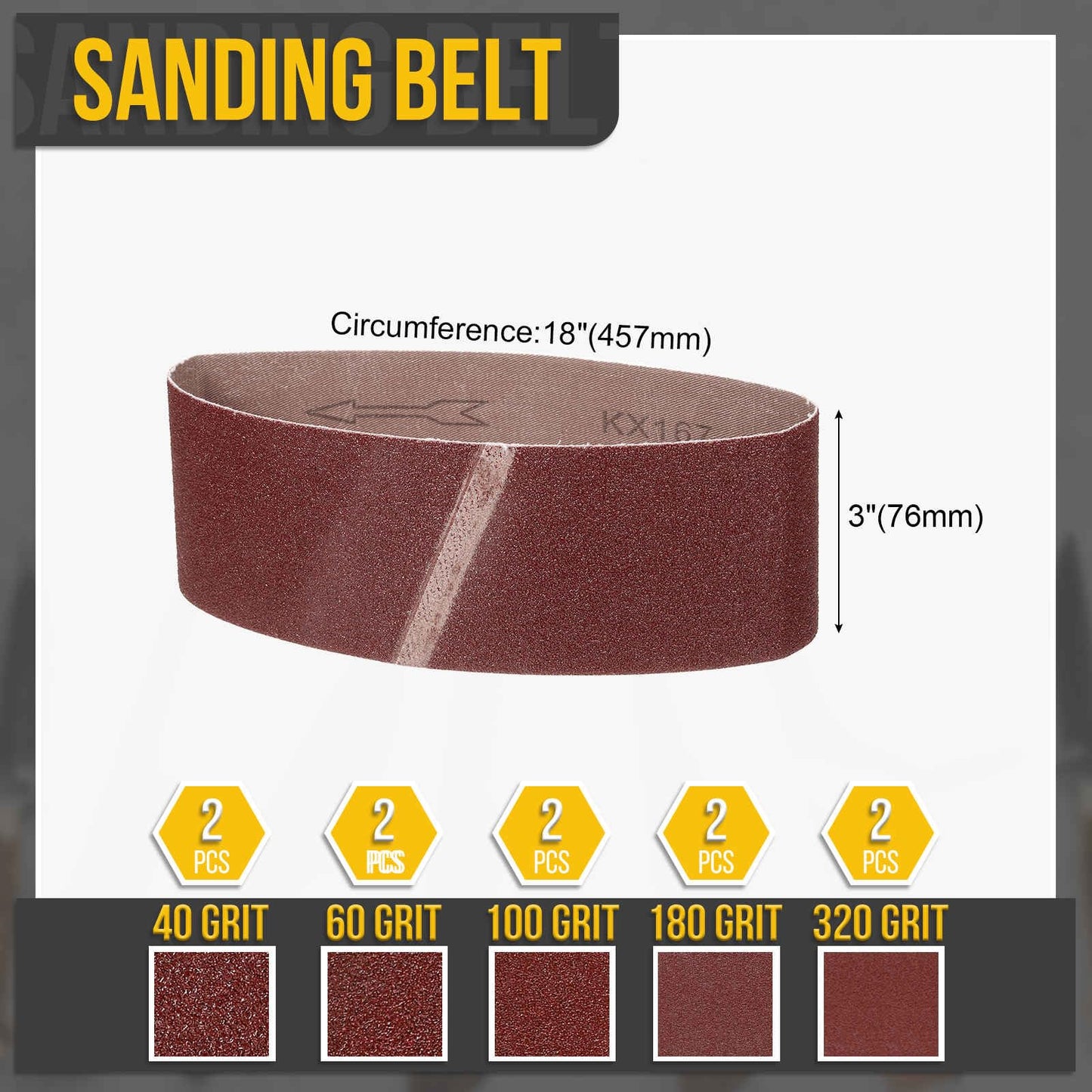 Bandas de Lija 915 x 50mm, Bandas Abrasiva de Alumina, 60/80/120/240/400 Granos para Lijadora de Banda, Herramienta para Tallar Cuchillos, Metalurgia, Madera, 5 Pcs