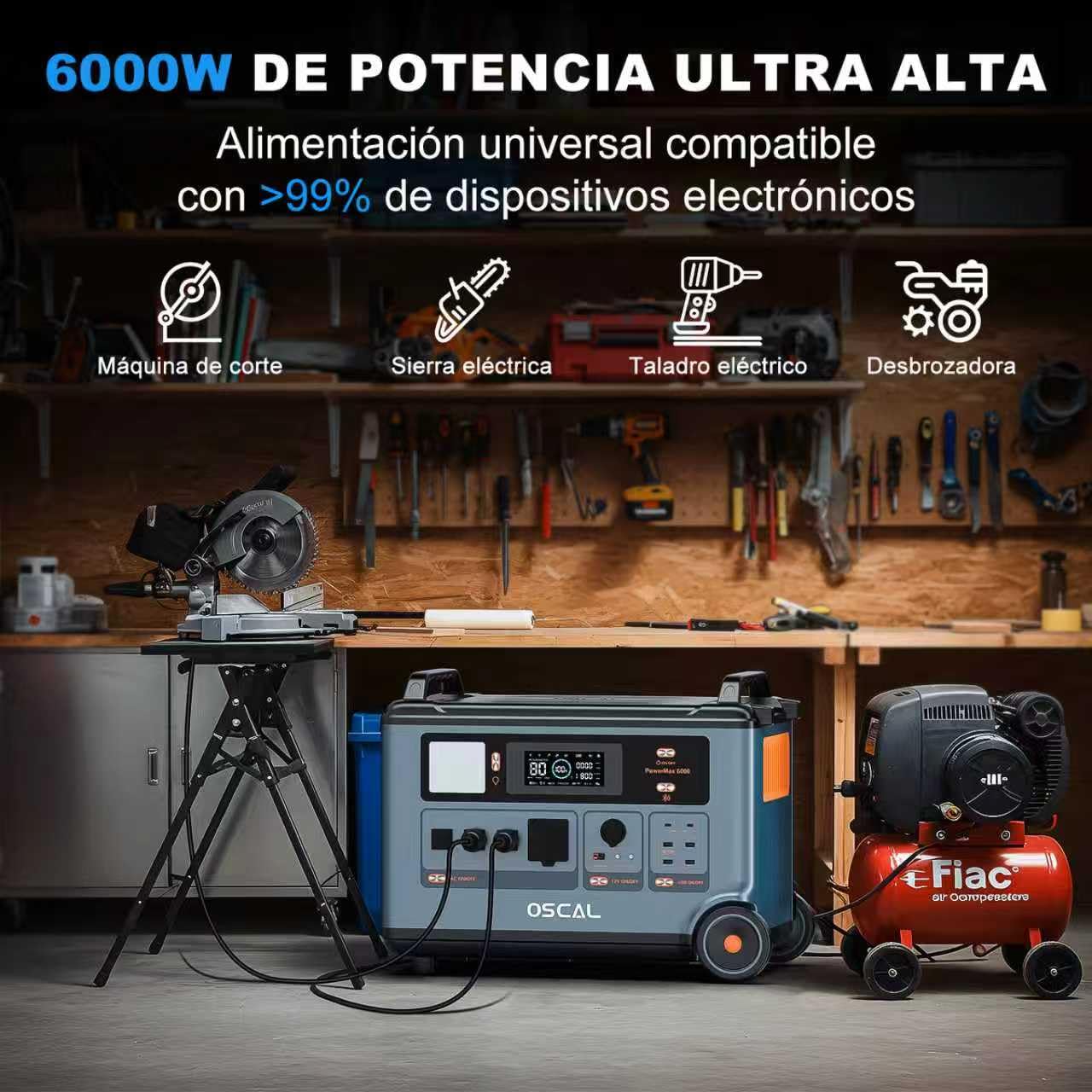 OSCAL PowerMax 6000W Generador Solar Portatil