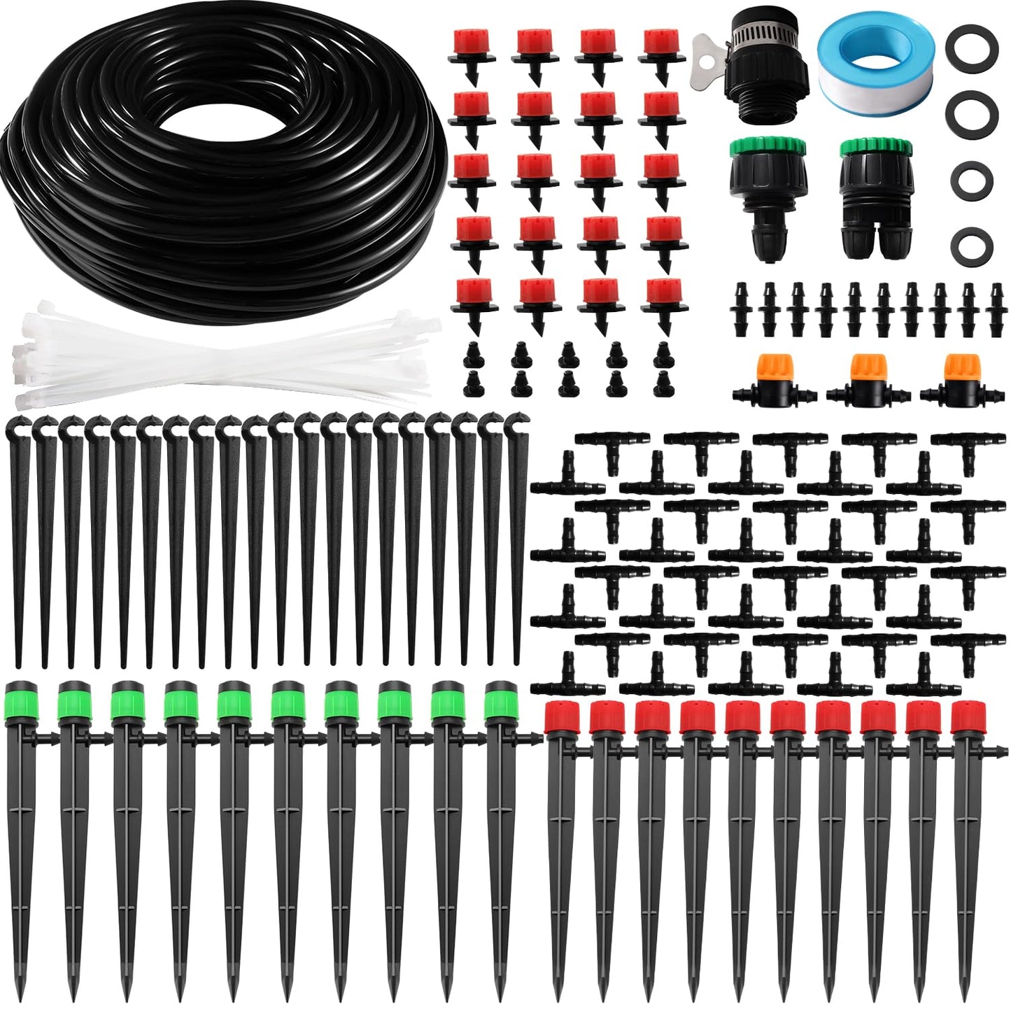 Kit de Sistema de Riego por Goteo, 25m Manguera de Riego 162 piezas.