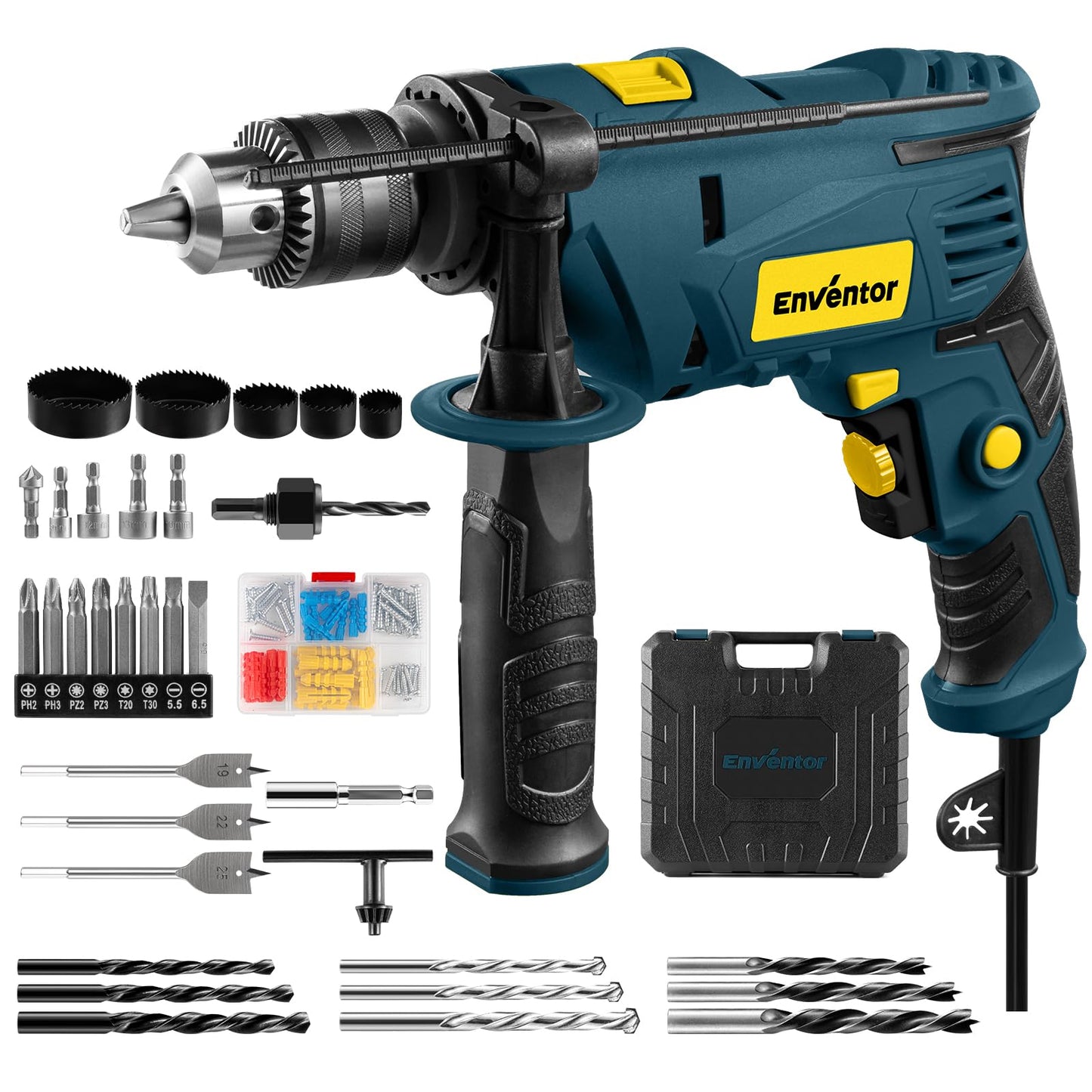 Enventor Taladro Percutor con Cable 900W.