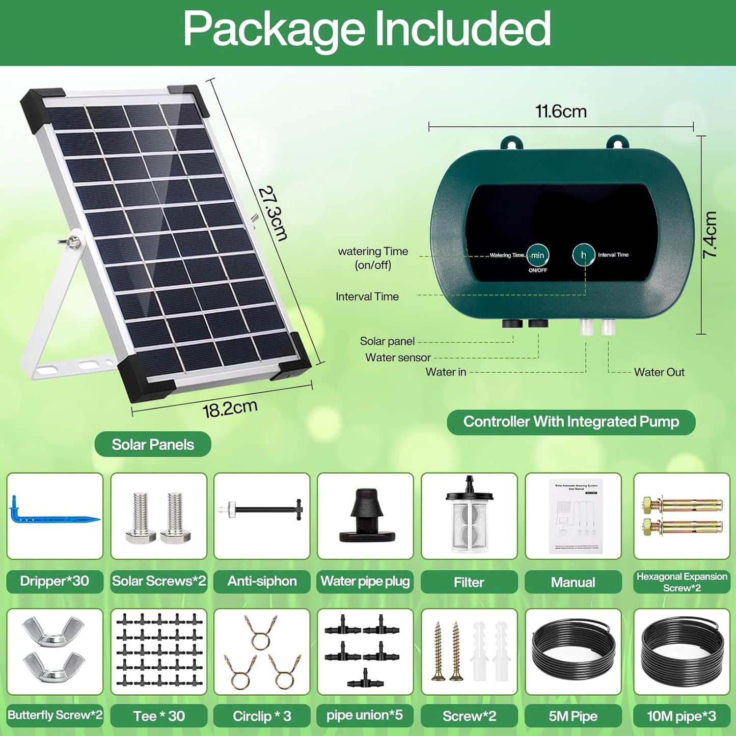 Kit de Riego por Goteo Automático Energía Solar,