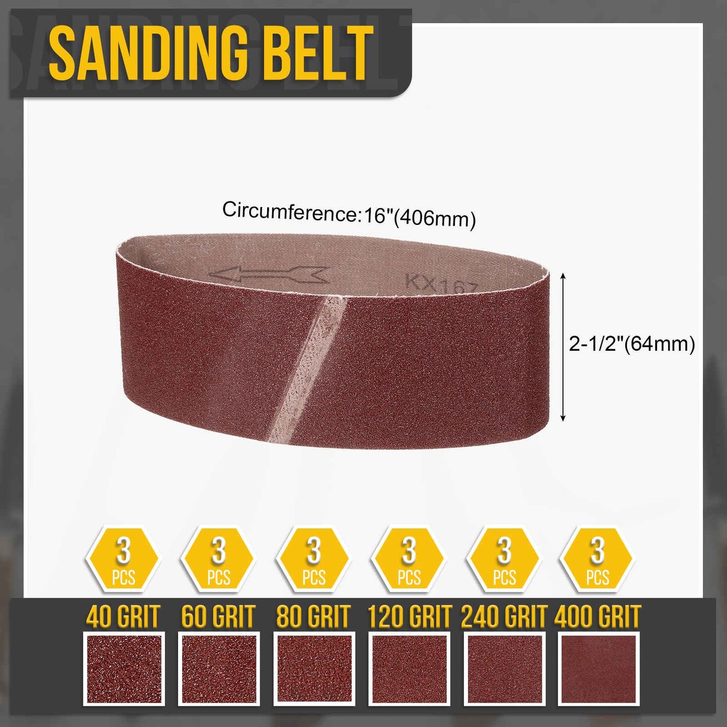 Bandas de Lija 915 x 50mm, Bandas Abrasiva de Alumina, 60/80/120/240/400 Granos para Lijadora de Banda, Herramienta para Tallar Cuchillos, Metalurgia, Madera, 5 Pcs