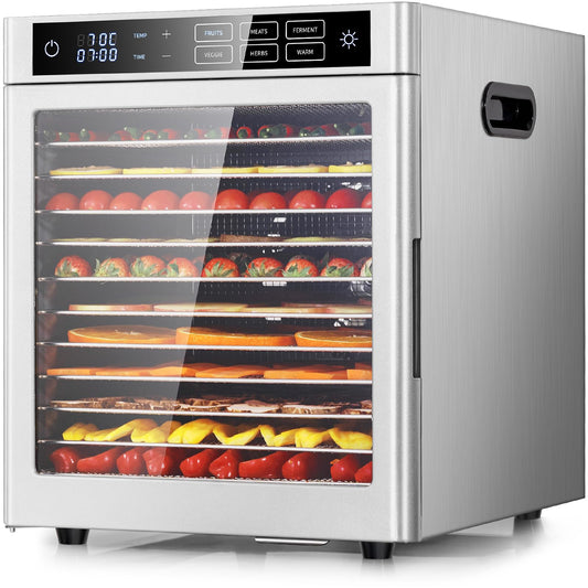 Kwasyo Deshidratador de Alimentos Acero Inoxidable 12 Bandejas.