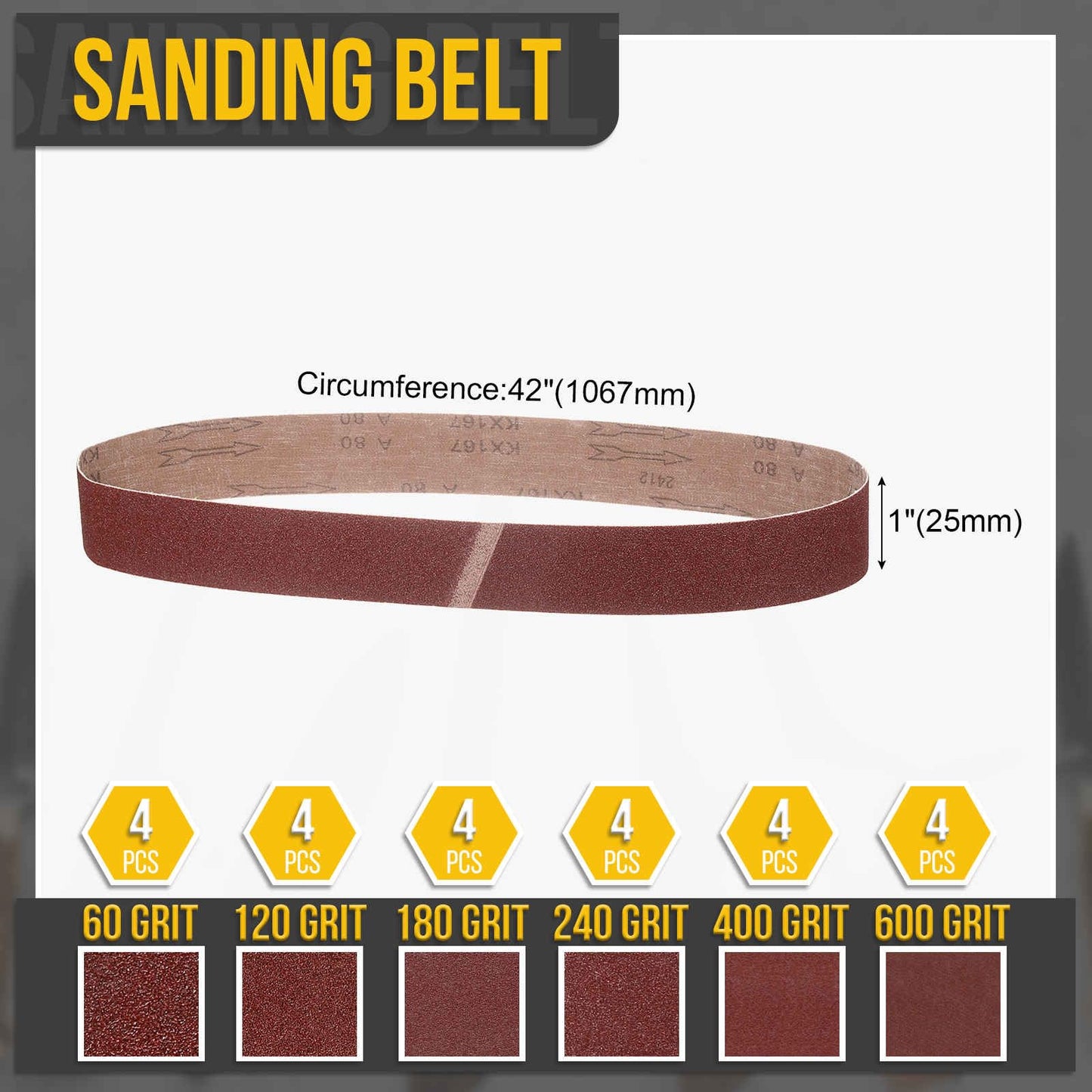 Bandas de Lija 915 x 50mm, Bandas Abrasiva de Alumina, 60/80/120/240/400 Granos para Lijadora de Banda, Herramienta para Tallar Cuchillos, Metalurgia, Madera, 5 Pcs