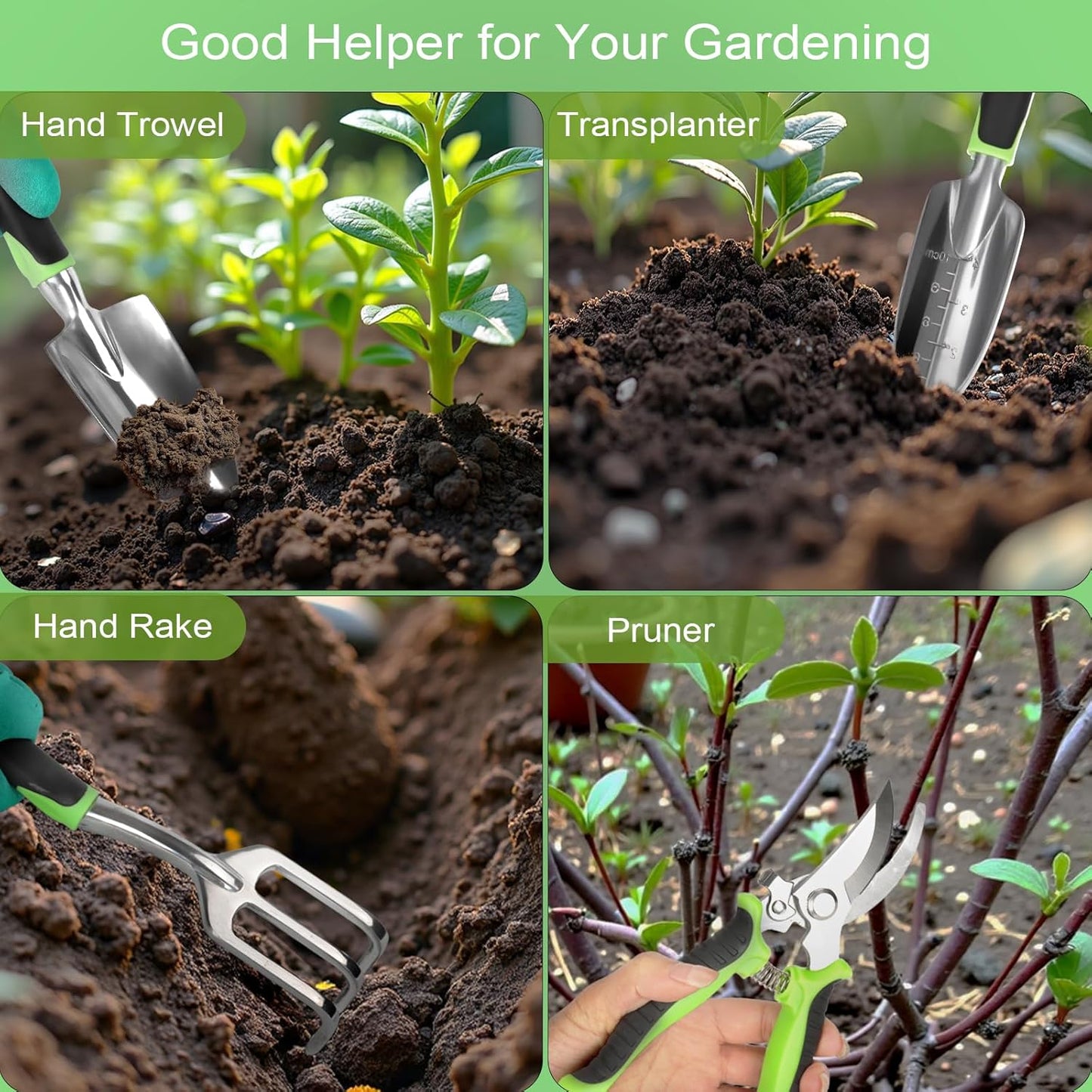 USHOP Juego de Herramientas de Mano de Jardín para Trasplante