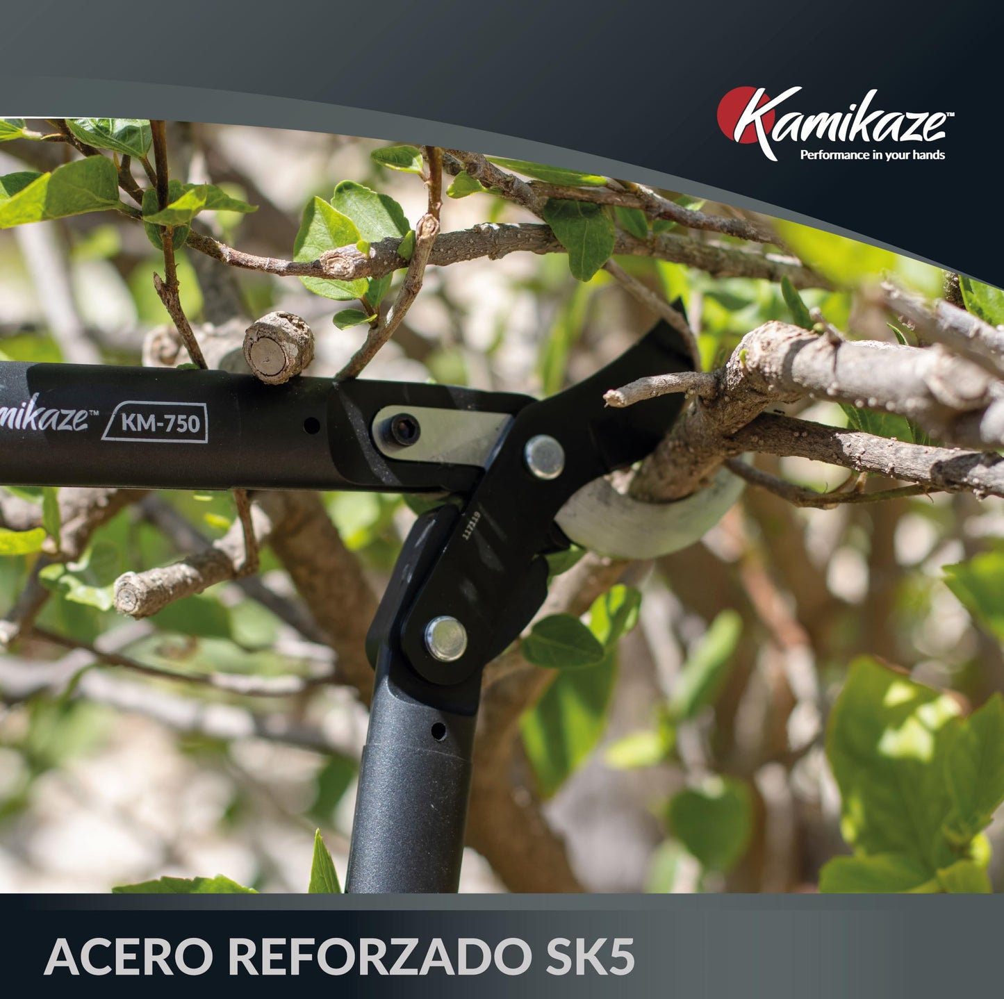 KAMIKAZE KM760 Tijera de Dos manos para Poda de Arboles.