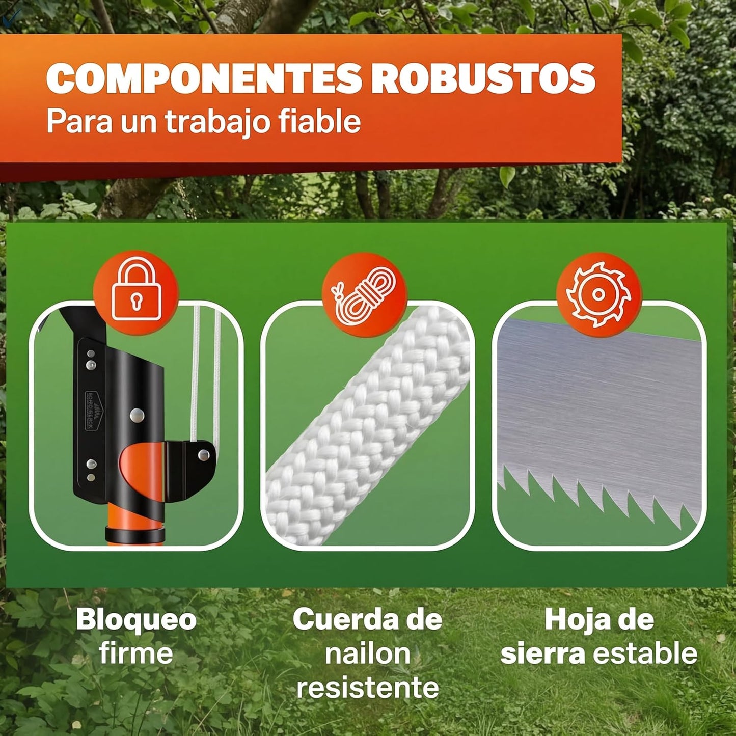 DEUBA® Tijeras de Podar Telescópica  de altura 2 en 1, 4 Metros.