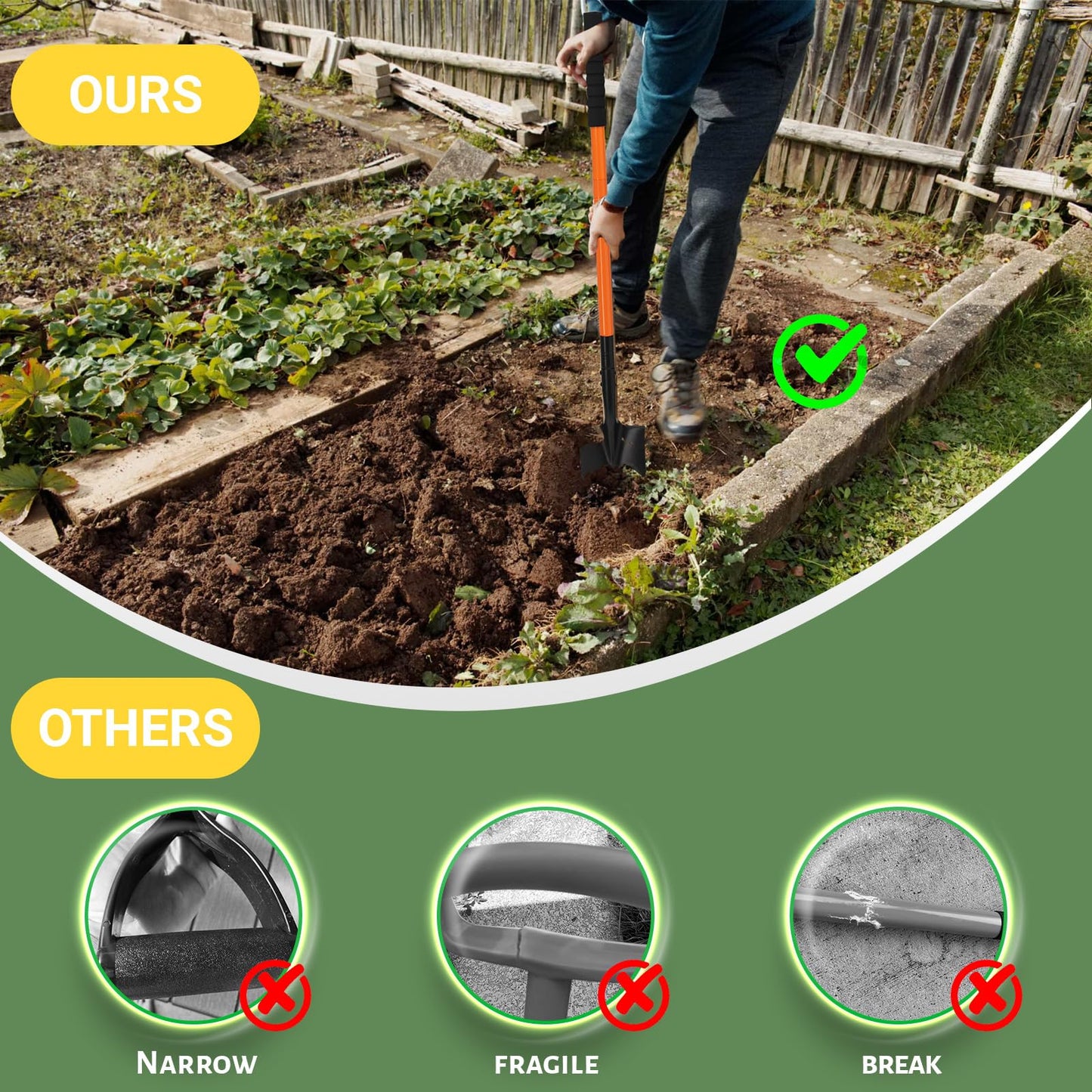 Pala jardineria pequeña con Ajustable Mango metálico de 110c.