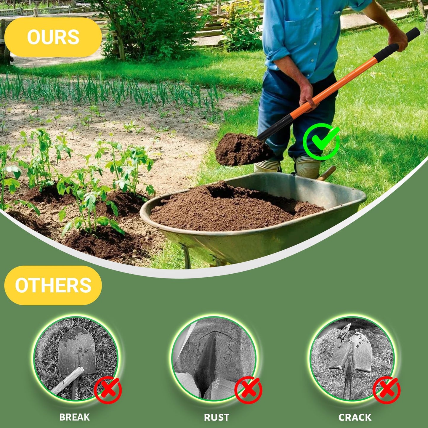 Pala jardineria pequeña con Ajustable Mango metálico de 110c.