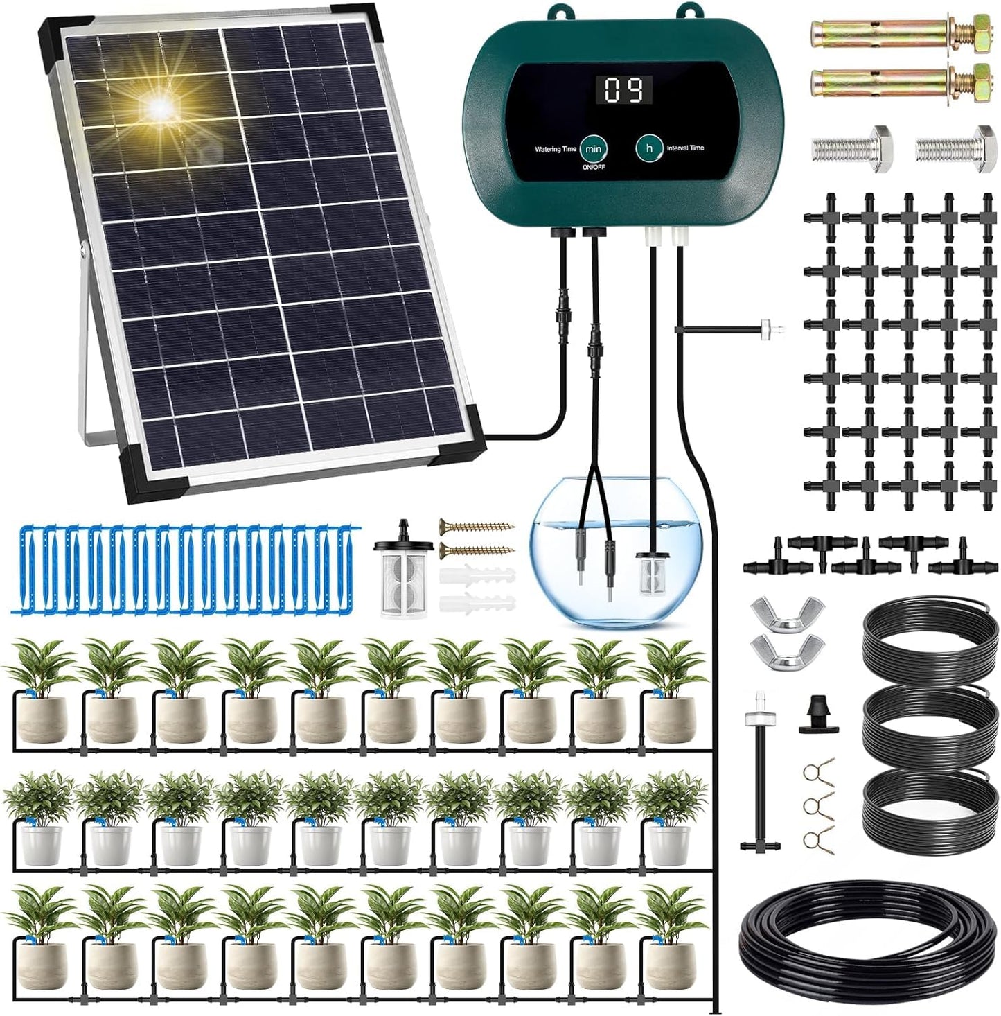 Kit de Riego por Goteo Automático Energía Solar,