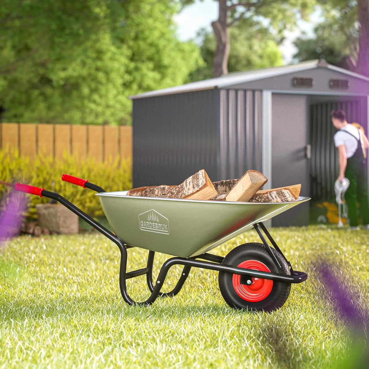 GARDEBRUK® Carretilla de Obra 100 L Capacidad Carga 250 Kg .