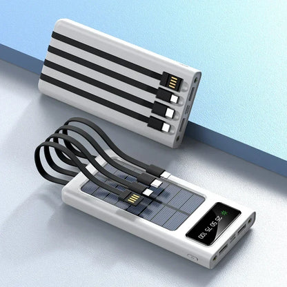 Xiaomi-Banco de energía Solar 4 en 1, batería externa de 200000mAh, Ultra capacidad, carga superrápida, USB tipo C, luz LED, para exteriores, para iPhone