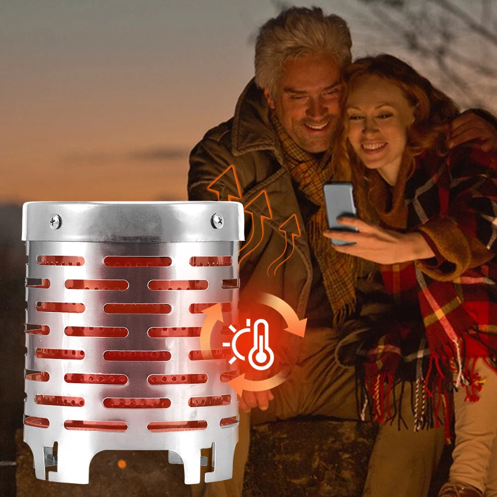Mini estufa calefactora de Gas de acero inoxidable, cubierta calefactora portátil, estufa de Camping, campana calefactora para acampar al aire libre