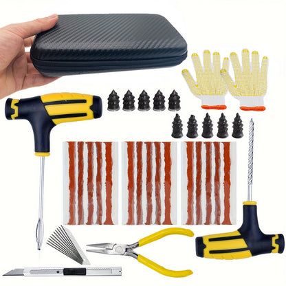 Kit de reparación de neumáticos de coche.