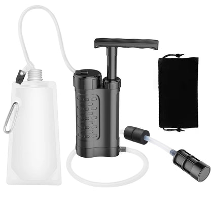 Bomba purificadora de agua, sistema de filtración de agua con filtro de agua de 0,01 micras, equipo de supervivencia de emergencia para exteriores, Camping y senderismo