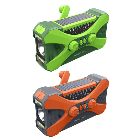 Cargador portátil de 10000mAh solar y manual.