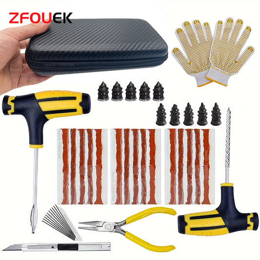 Kit de reparación de neumáticos de coche.