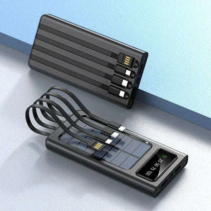 Xiaomi-Banco de energía Solar 4 en 1, batería externa de 200000mAh, Ultra capacidad, carga superrápida, USB tipo C, luz LED, para exteriores, para iPhone