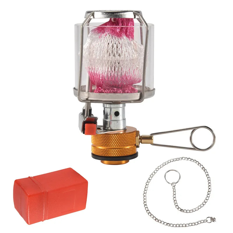 ABHS-linterna de Gas para acampar al aire libre, Mini lámpara de tienda de luz de Gas portátil, lámpara colgante para acampar y hacer senderismo