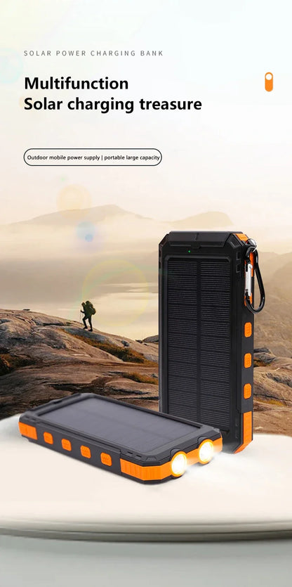 Cargador solar portátil de gran capacidad.