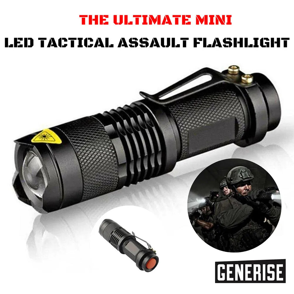 1x linternas tácticas impermeables, lámparas LED portátiles para acampar, linternas LED potentes de mano de 3 modos, autodefensa