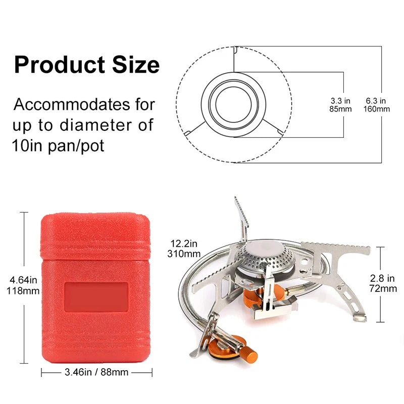 Estufa de Gas para acampar, estufa plegable portátil para mochilero al aire libre, equipo turístico para cocinar, senderismo, Picnic, 3500W