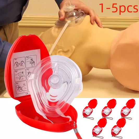 1-5 uds máscara de rescate CPR máscara de supervivencia al aire libre para niños adultos máscara de rescate de supervivencia de primeros auxilios con válvula unidireccional equipo de supervivencia
