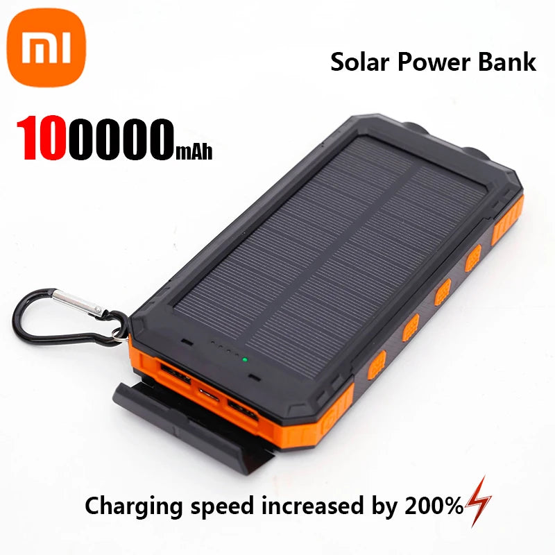 Cargador solar portátil de gran capacidad.