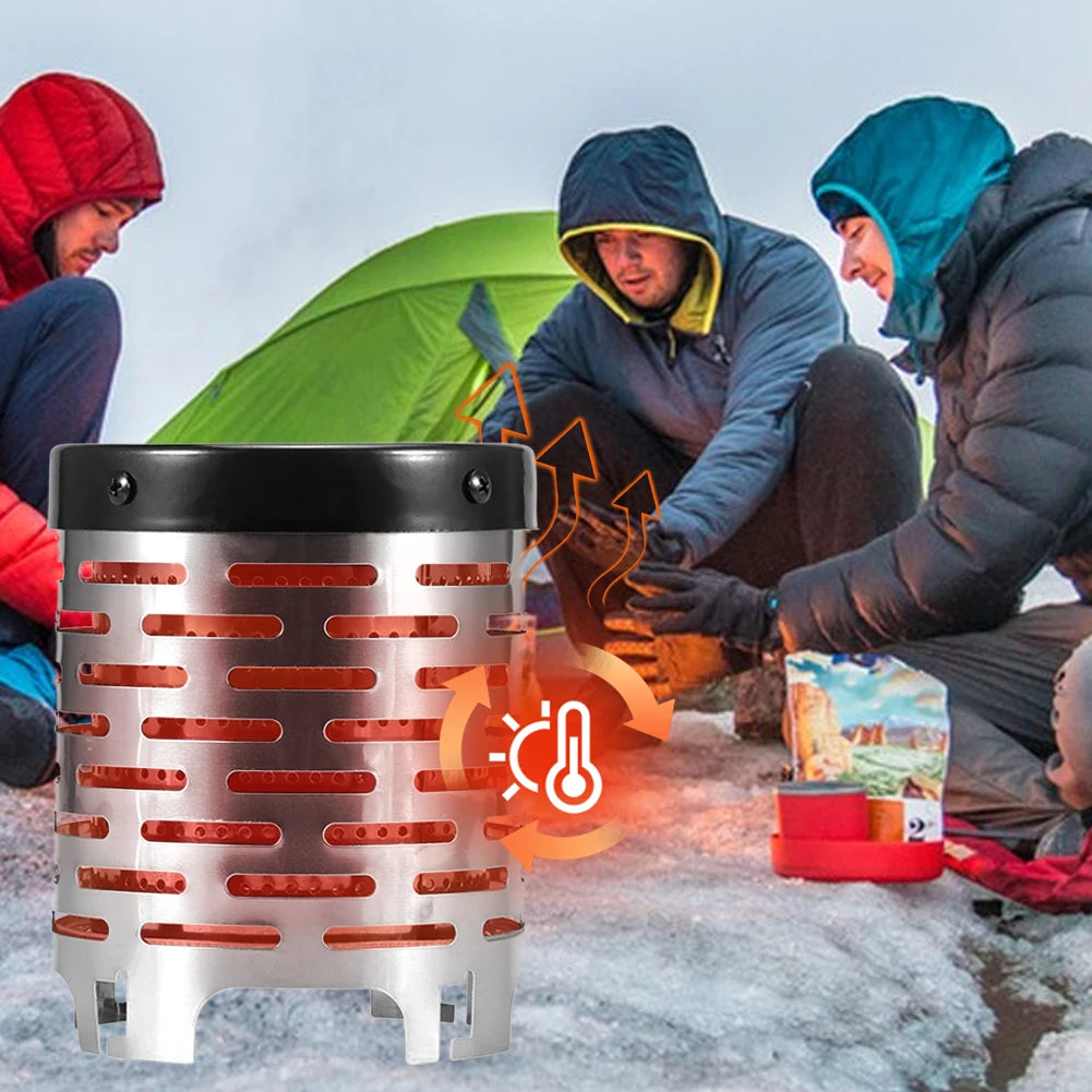Mini estufa calefactora de Gas de acero inoxidable, cubierta calefactora portátil, estufa de Camping, campana calefactora para acampar al aire libre