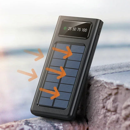 Xiaomi-Banco de energía Solar 4 en 1, batería externa de 200000mAh, Ultra capacidad, carga superrápida, USB tipo C, luz LED, para exteriores, para iPhone