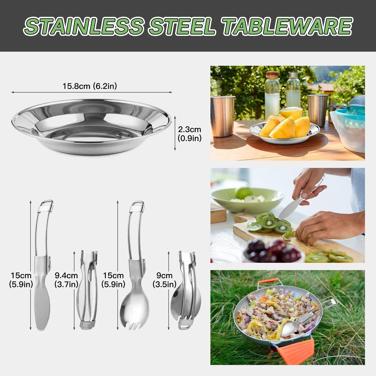 TOMSHOO, 21 Uds., utensilios de cocina para acampar, Kit de desorden, olla y sartén para acampar, juego de cocina para acampar al aire libre, senderismo, mochilero, equipo de supervivencia