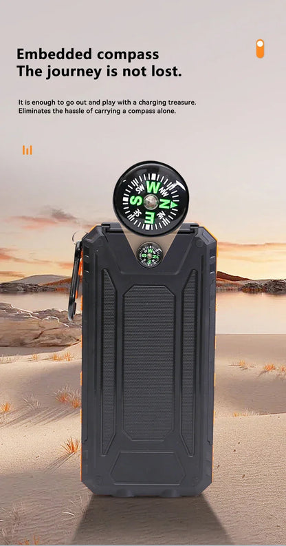 Cargador solar portátil de gran capacidad.