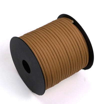 Cuerda de paracaídas de poliéster para exteriores, paragüero militar de 7 núcleos de 50/100M, 4mm, tienda de supervivencia para acampar, tendedero, 550