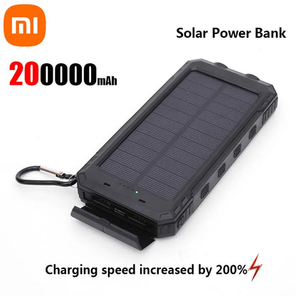 Cargador solar portátil de gran capacidad.
