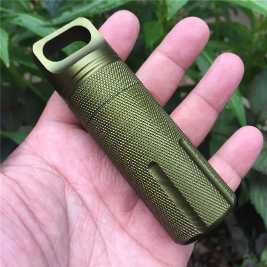 Cápsula EDC, caja impermeable para supervivencia al aire libre.