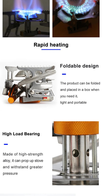 Estufa de Gas para acampar, estufa plegable portátil para mochilero al aire libre, equipo turístico para cocinar, senderismo, Picnic, 3500W